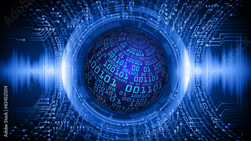 world binary circuit board future technology, blue hud cyber security concept background