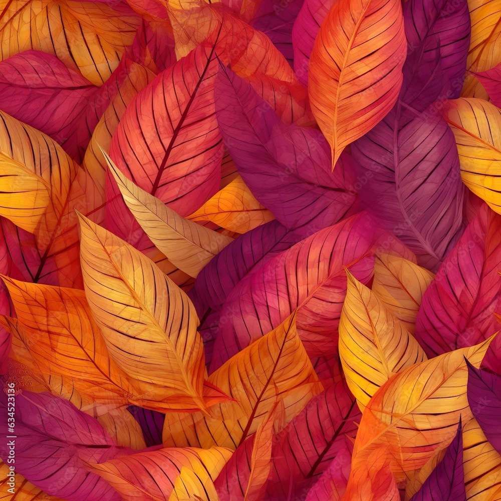 Colorful Autumn Leaves - Repeatable Pattern