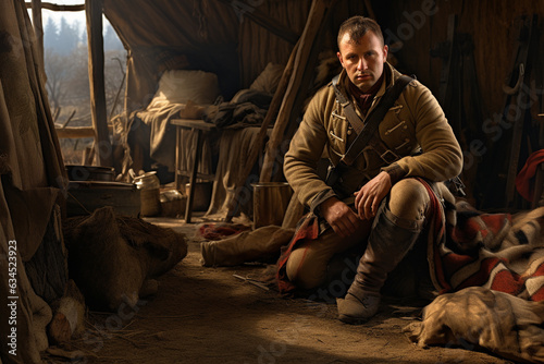 Life at a fur trading post in North American in historical colonial period of Canada and the United States. 