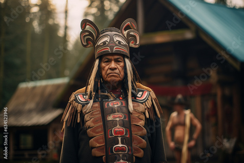 West coast first nations chief. Haida, Tlingit. Elder.  photo