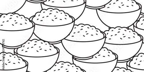rice in a bowl seamless pattern