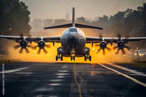 Cargo Plane Landing at an Airport, Generative AI