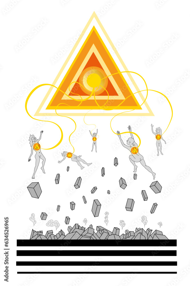 dibujo conceptual sobre redención espiritual
