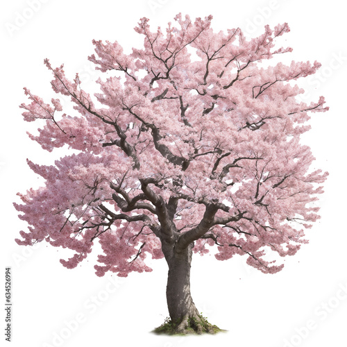 Sakura ( Japanese cherry tree ) in full bloom isolated on a transparent background Fototapeta