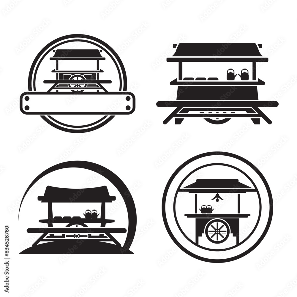 Vector Illustration for Angkringan food stall logo. Angkringan is a traditional food stall in
