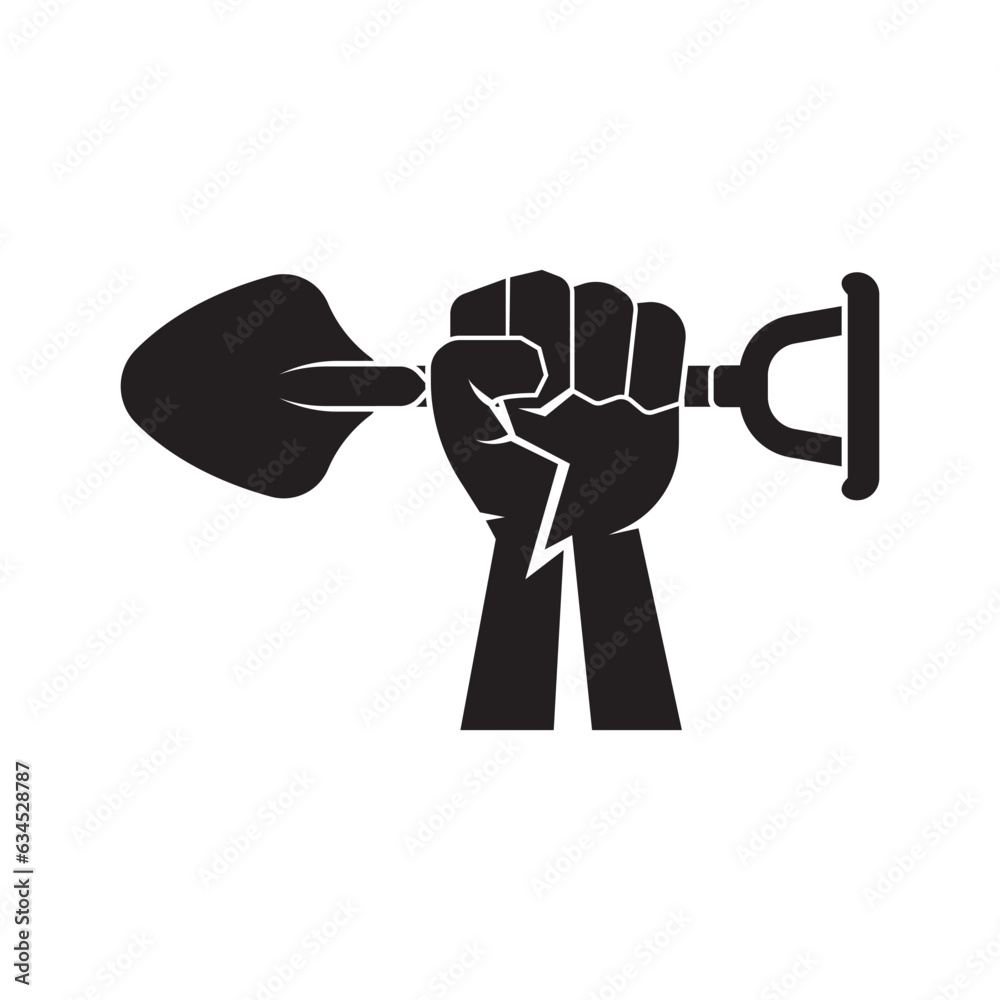 Shovel vector icon illustration logo template. Shovel vector icon illustration logo template.