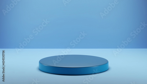 product stand on blue background. 3d rendering