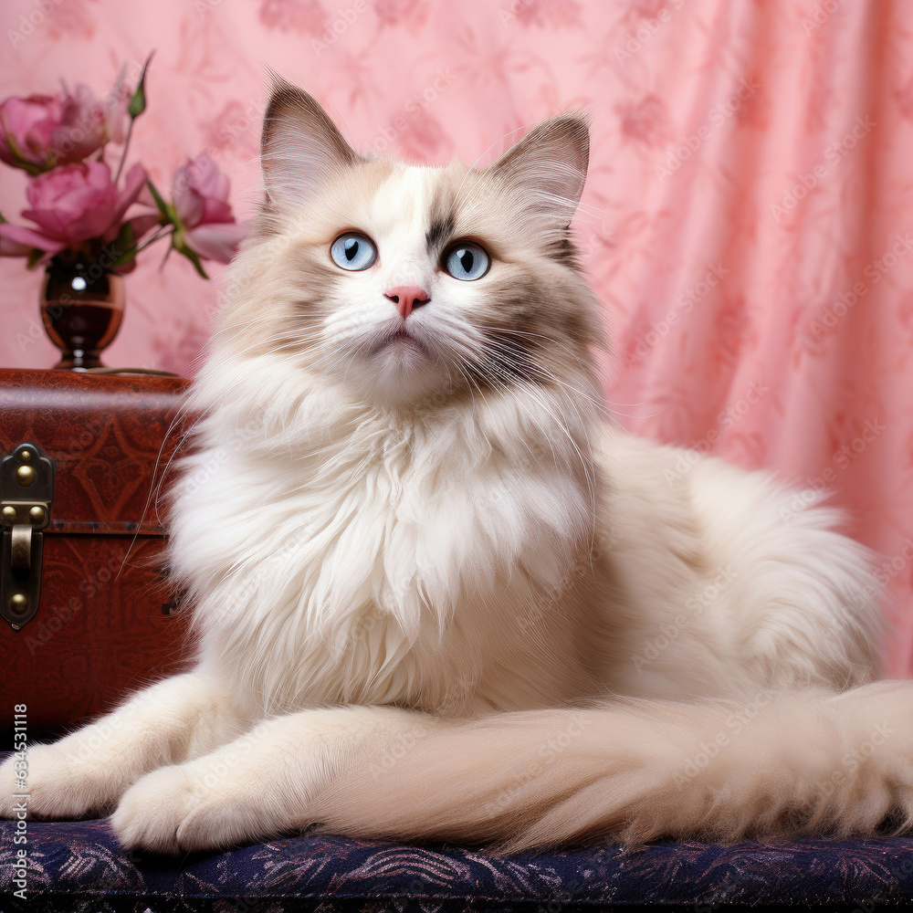 A calm and loving Ragdoll with gentle blue eyes.