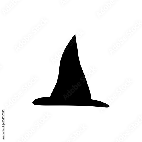 
Witch hats silhouette. items for Halloween. Vector illustration in the style of flat.