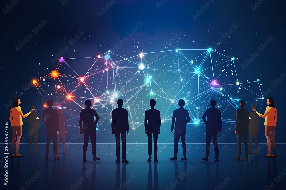 Fototapeta premium abstract graphic of team collaboration business. Generative AI