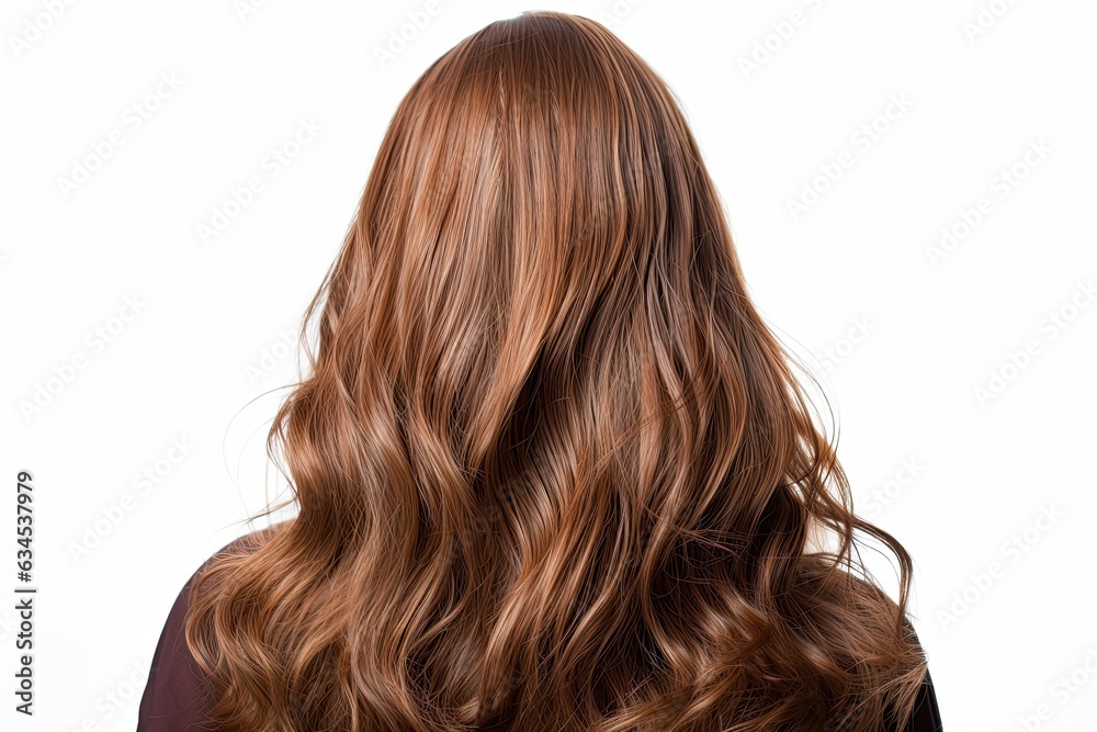 Fototapeta premium Brown hair on white isolated background