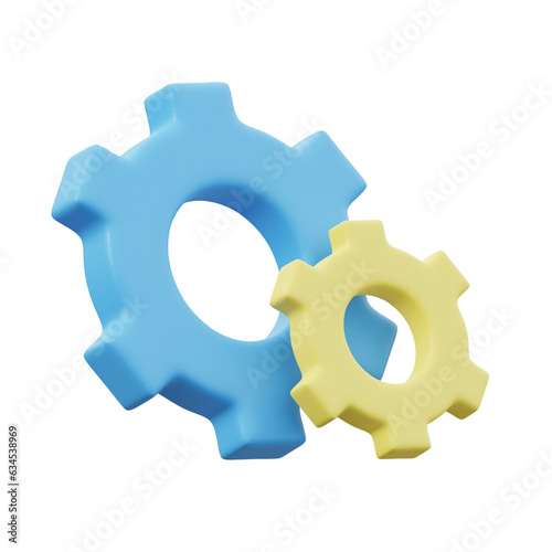 3d icon of a blue gear