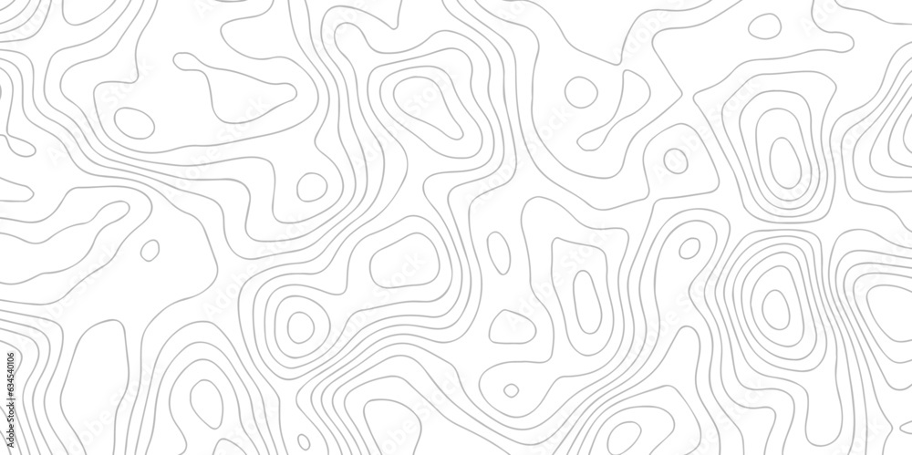 White abstract topographic map contour in lines and contours isolated on transparent. Black and white topography contour lines map isolated on white background.