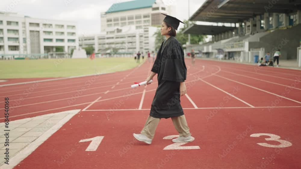 Graduation Congratulations student ceremony on the day of graduation at the university,Sunset Silhouette orange sky Slow motion 4K Graduation Congratulations student ceremony on the day of graduation at the university,Sunset Silhouette orange sky Slow motion 4K