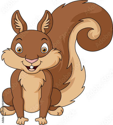 Cute squirrel cartoon isolated on white background