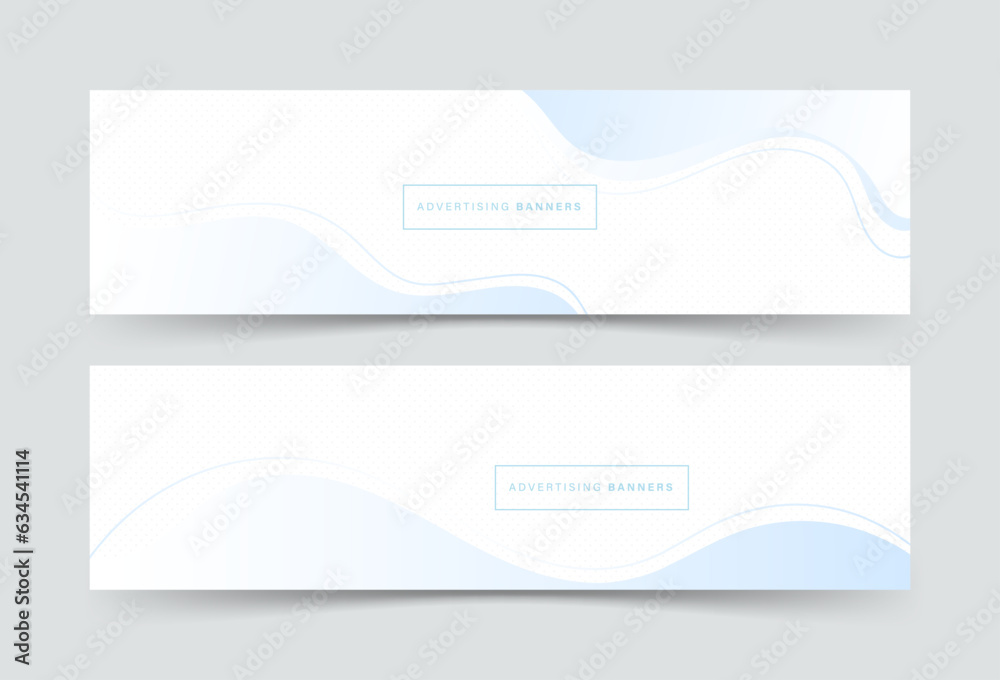 Banner background template, colorful, 2 collections set, blue and white  gradation, memphis, wave element , eps 10
