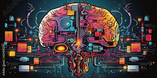 Artificial intelligence AI robotic computer brain