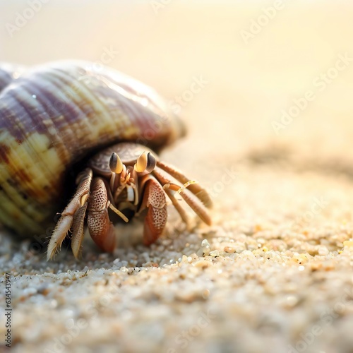 Life hermit crab on the beach