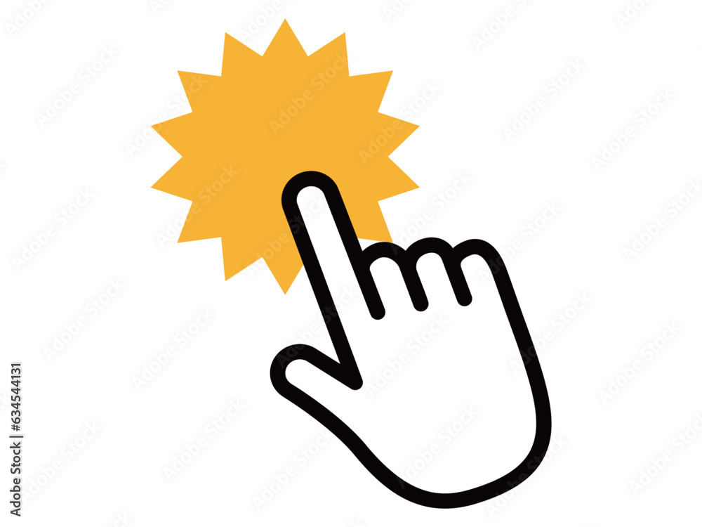 Obraz premium 強調された指差しのアイコン