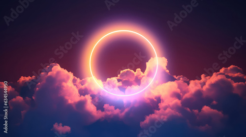 Glowing circle with colorful clouds © red_orange_stock