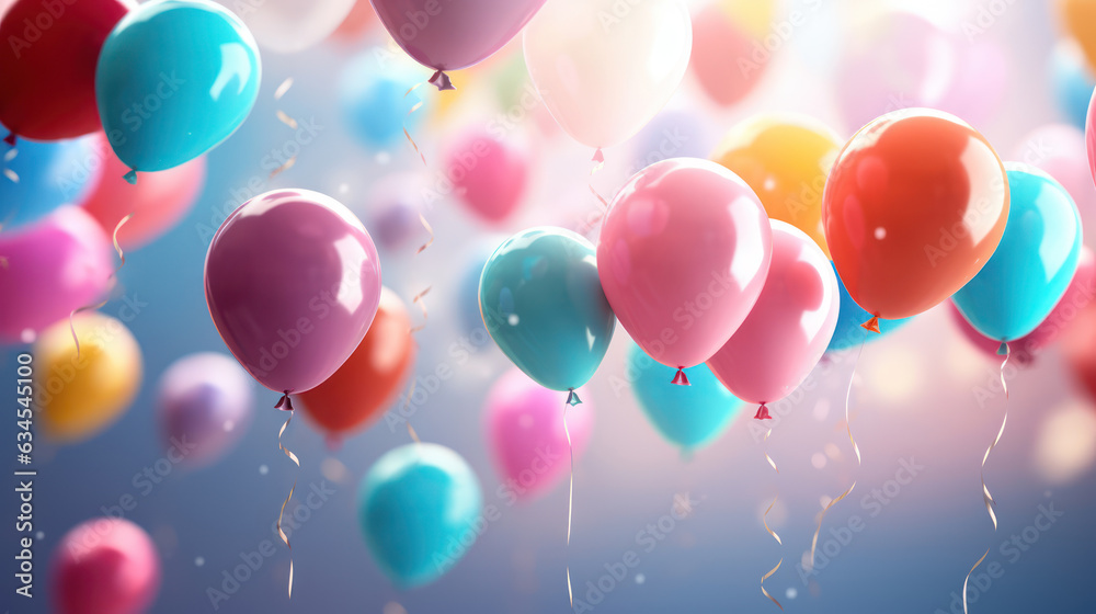 Happy Birthday colorful balloons background Happy Birthday colorful balloons background