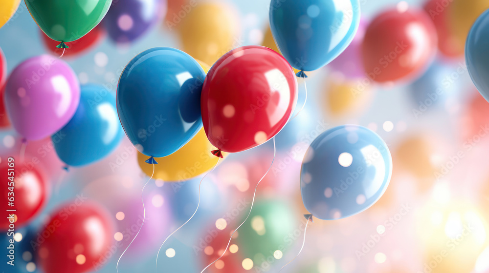 Happy Birthday colorful balloons background