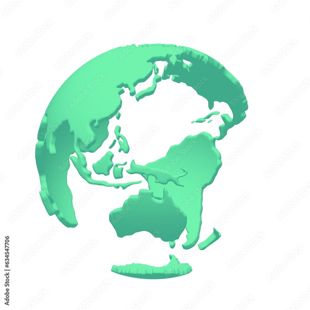 Cartoon planet Earth 3d render icon on white background Cartoon planet Earth 3d render icon on white background