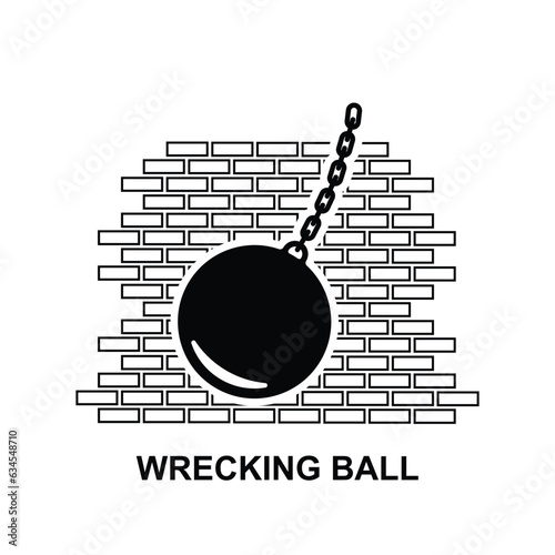 Wrecking icon isolated on background vector illustration.