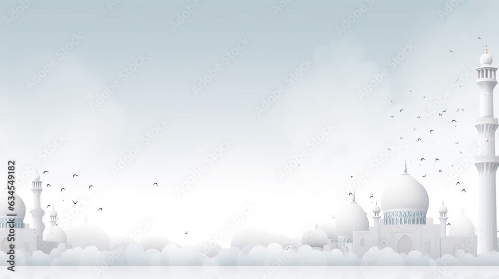 Obraz premium Islamic holiday banner in monotone design