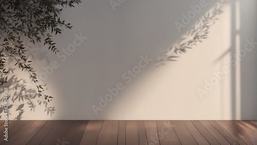 empty room with wooden floor and wall