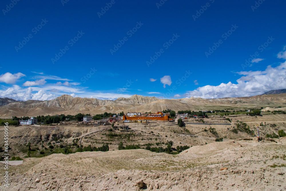 The forbidden Kingdom of Lo Manthang with Monastery, Palace and Village in Upper Mustang of Nepal. 