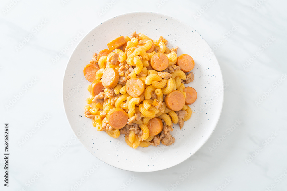macaroni sausage and minced pork macaroni sausage and minced pork