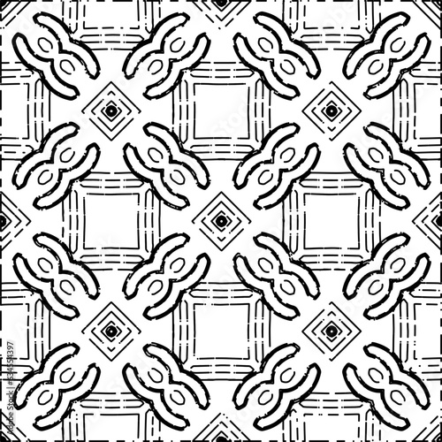 White background with black Dashes lines. Plain background with  simpe pattern. Black and white color. Abstract background for web page, textures, card, poster, fabric, textile.