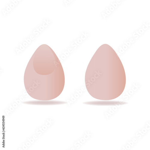 Obraz na płótnie Set Light nude pink make-up sponge isolated on white background. beauty blender w salonie