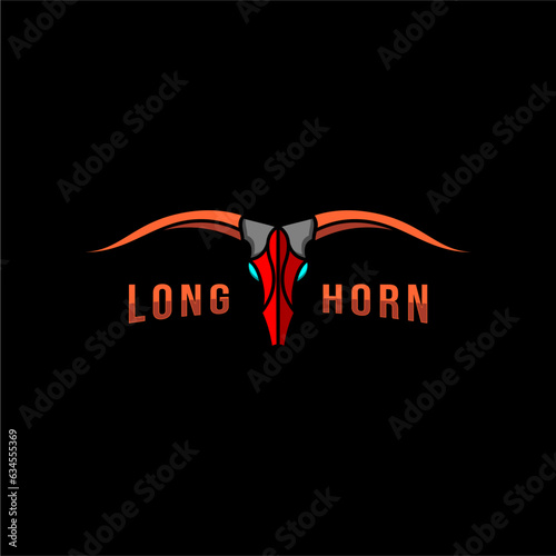 
Long horn illustration logo template
