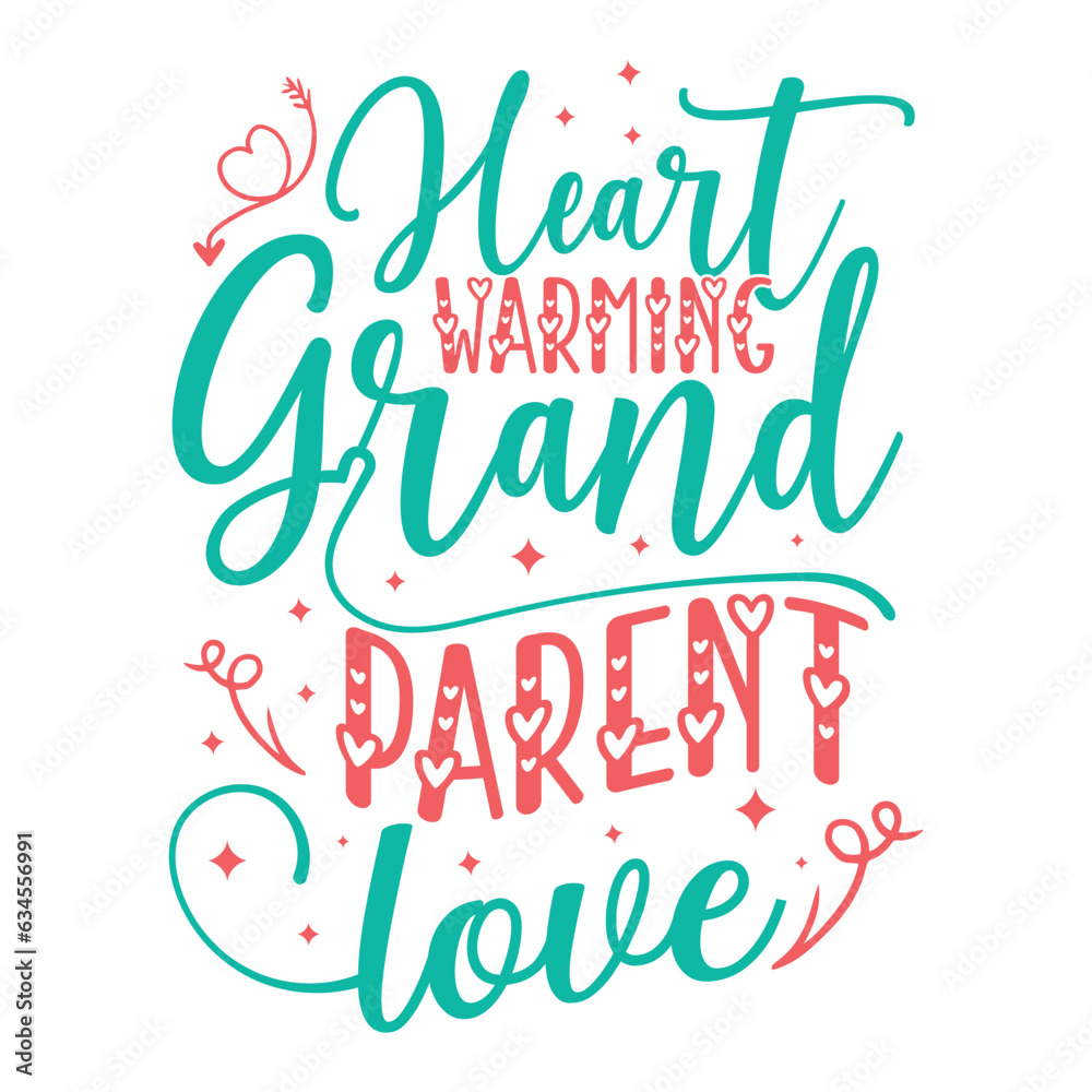 Heartwarming Grandparent Love, grandparents day SVG t-shirt design, colorful SVG cut files, grandparents day t-shirt design
