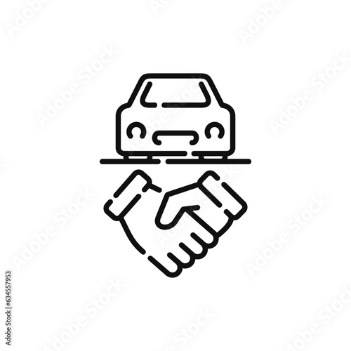 Car deal line icon isolated on with background