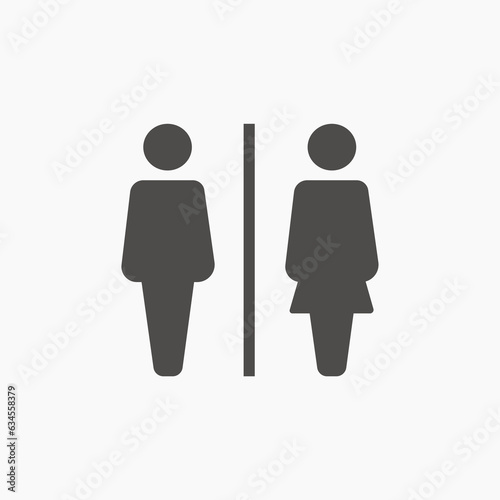 Wc, toilet door icon vector symbol. Men and women wc, toilet, bathroom icon vector symbol