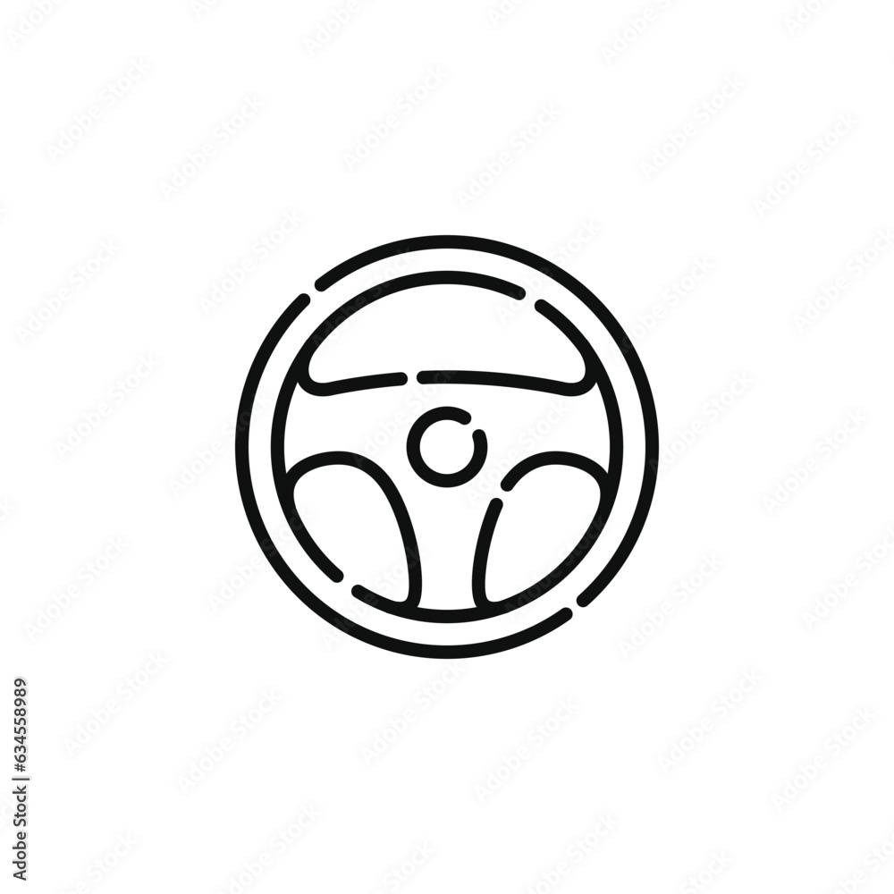 Steering wheel line icon isolated on white background Steering wheel line icon isolated on white background