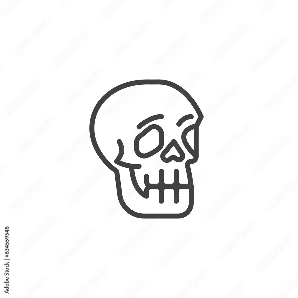 Human skull line icon Human skull line icon