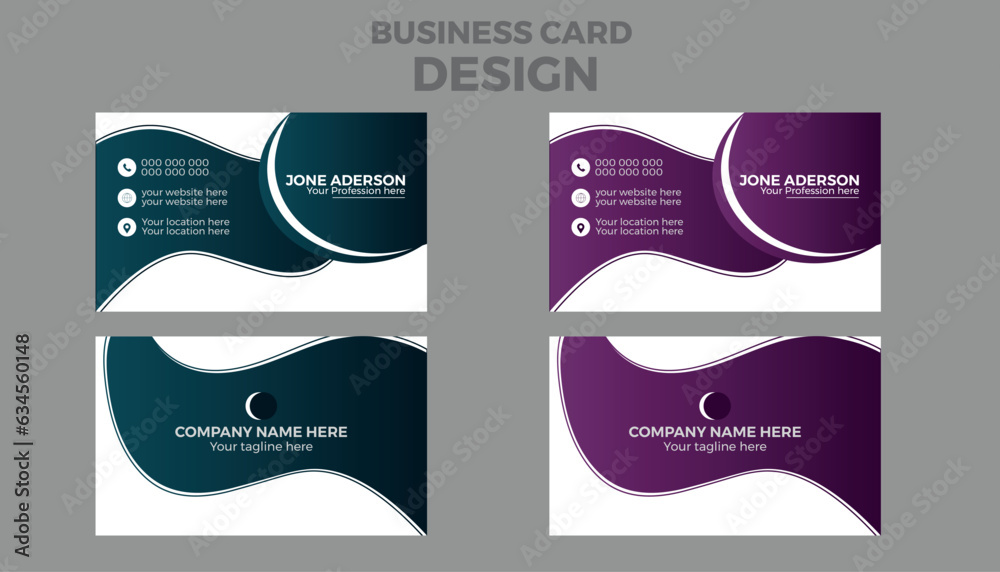 Professional modern colorful corporate Business card with two different shade ,perfect for any types of company.	