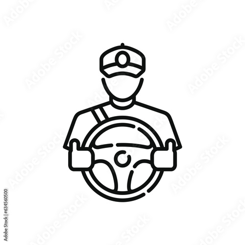 Driver line icon isolated on white background