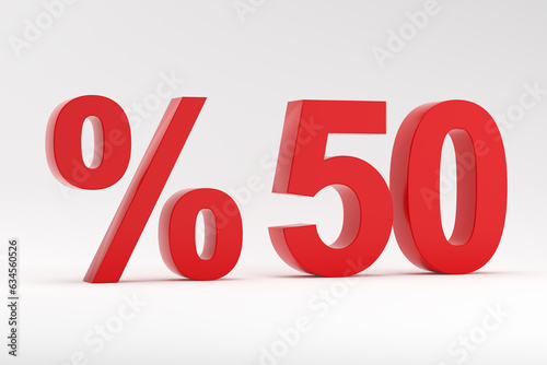 Price discount and special offer concept. Red 25 percent number on white background.