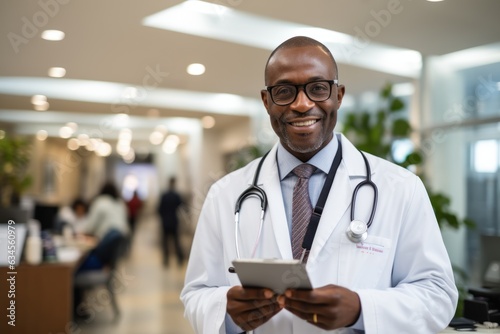 Afro American doctor at the hospital