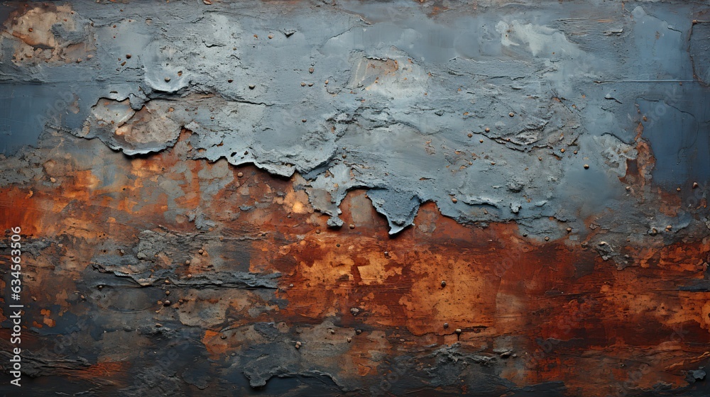 Seamless texture of dark brown rusted metal. Generative AI