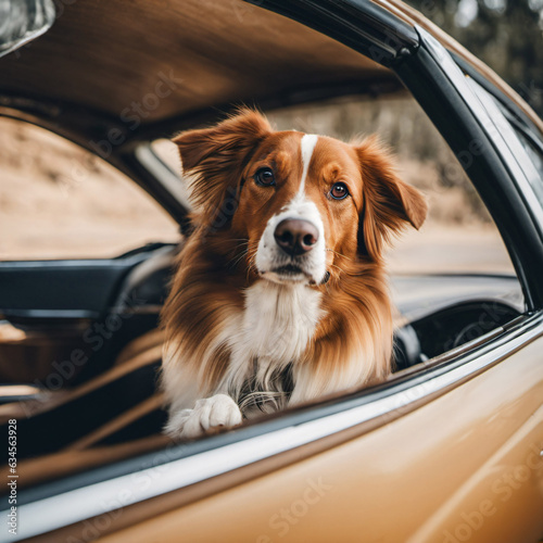 Energetic dog enjoys car rides, tail-wagging excitement, and new sceneries, adding joy to the adventurous road trip. © cappellettipictures