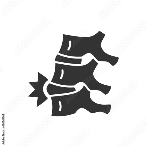 Spinal treatment glyph icon on white background. Vector illustration.