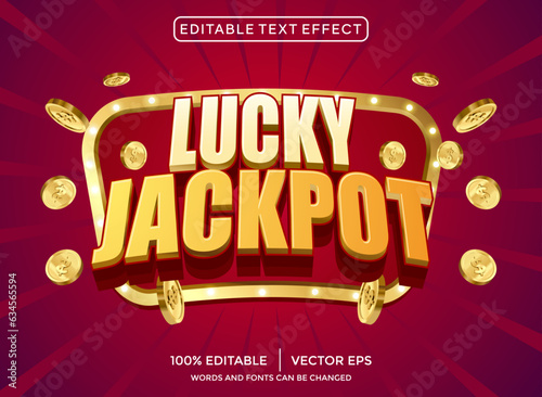  lucky jackpot 3D editable text effect