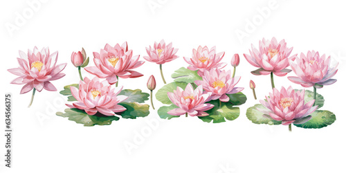 watercolor pink lotus clipart for graphic resources