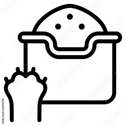 litter box icon with outline style. Suitable for website design, logo, app, UI and ETC.